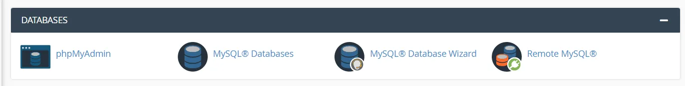 Chọn MySQL Database