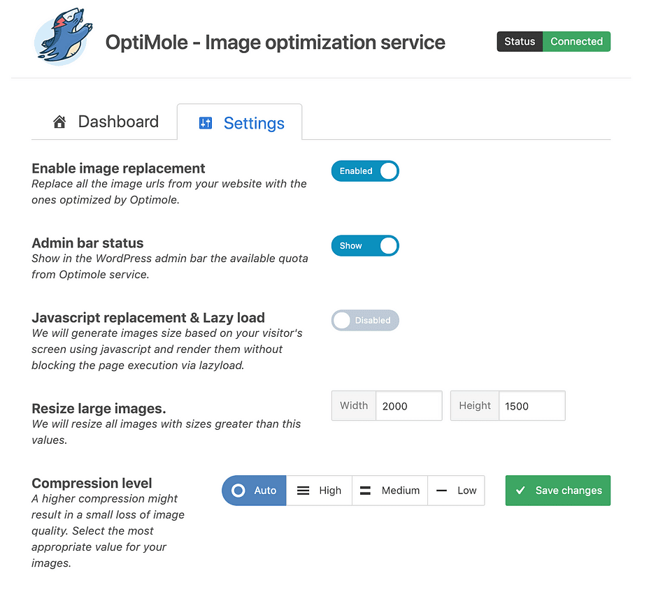 Plugin tối ưu hóa hình ảnh WordPress của Optimole