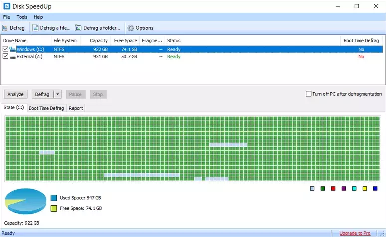 Phần mềm chống phân mảnh ổ cứng Defraggler Disk Speedup