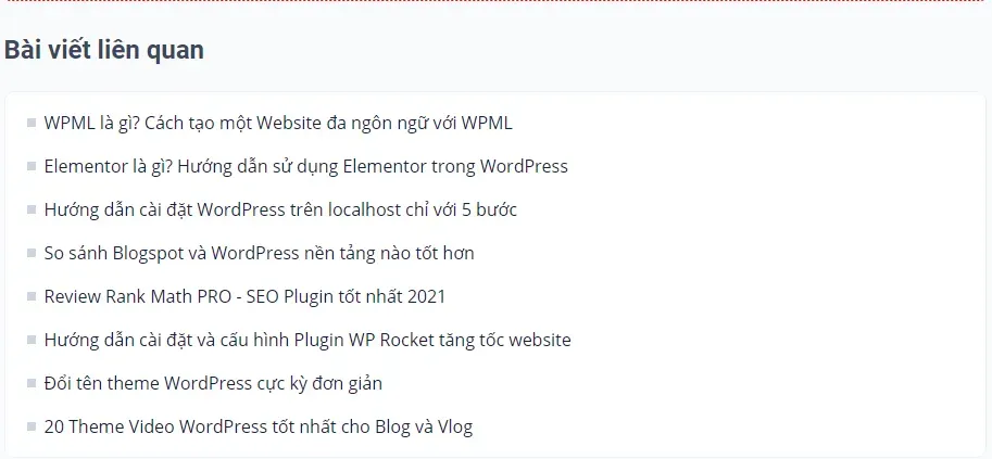 Hiển thị bài viết liên quan WordPress