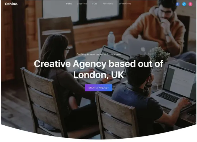 Oshine agency WordPress theme