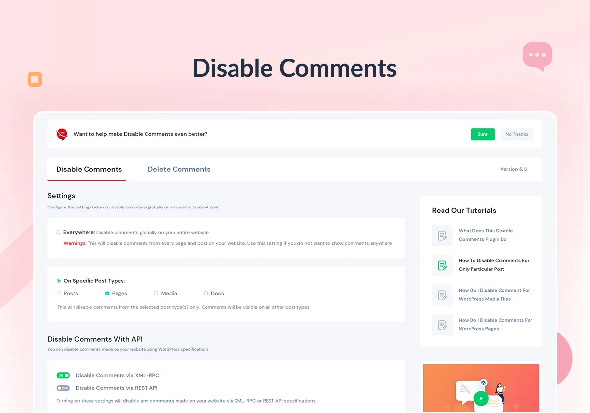 Plugin Disable Comments