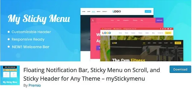 Plugin myStickymenu 