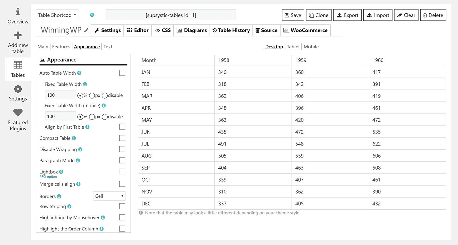 Plugin Data Tables Genernator