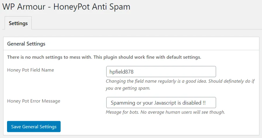 Plugin chống spam WordPress WP Armour 