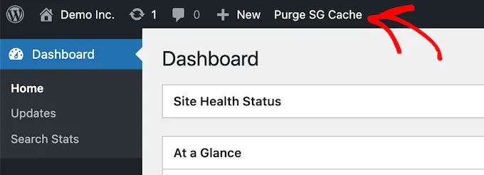 Purge SG Cache