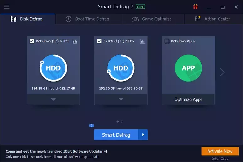 Phần mềm chống phân mảnh ổ cứng Smart Defrag