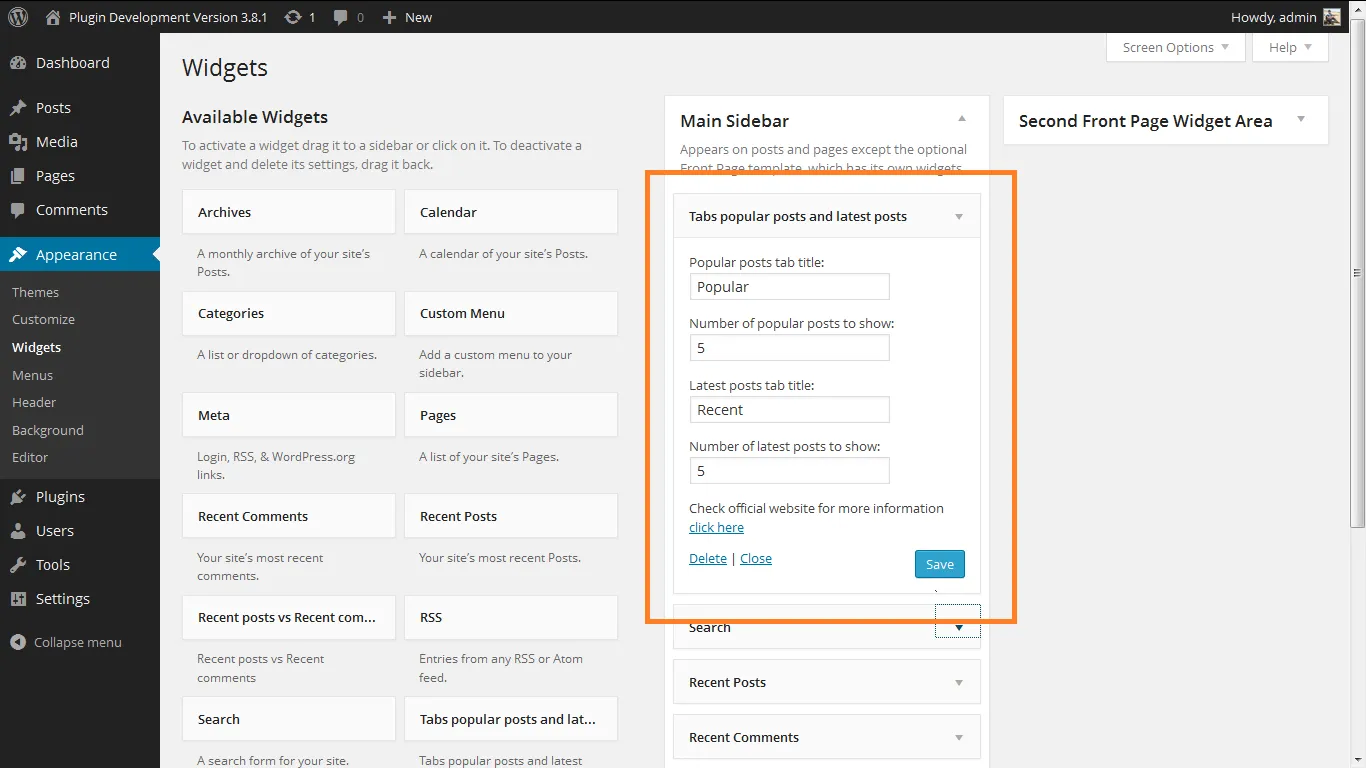 Plugin Tabs Popular Posts and Latest Posts