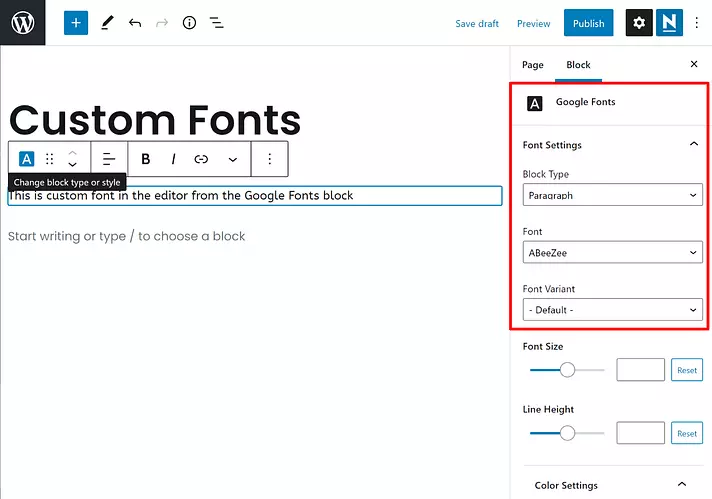 thay đổi font chữ WordPress trong editor