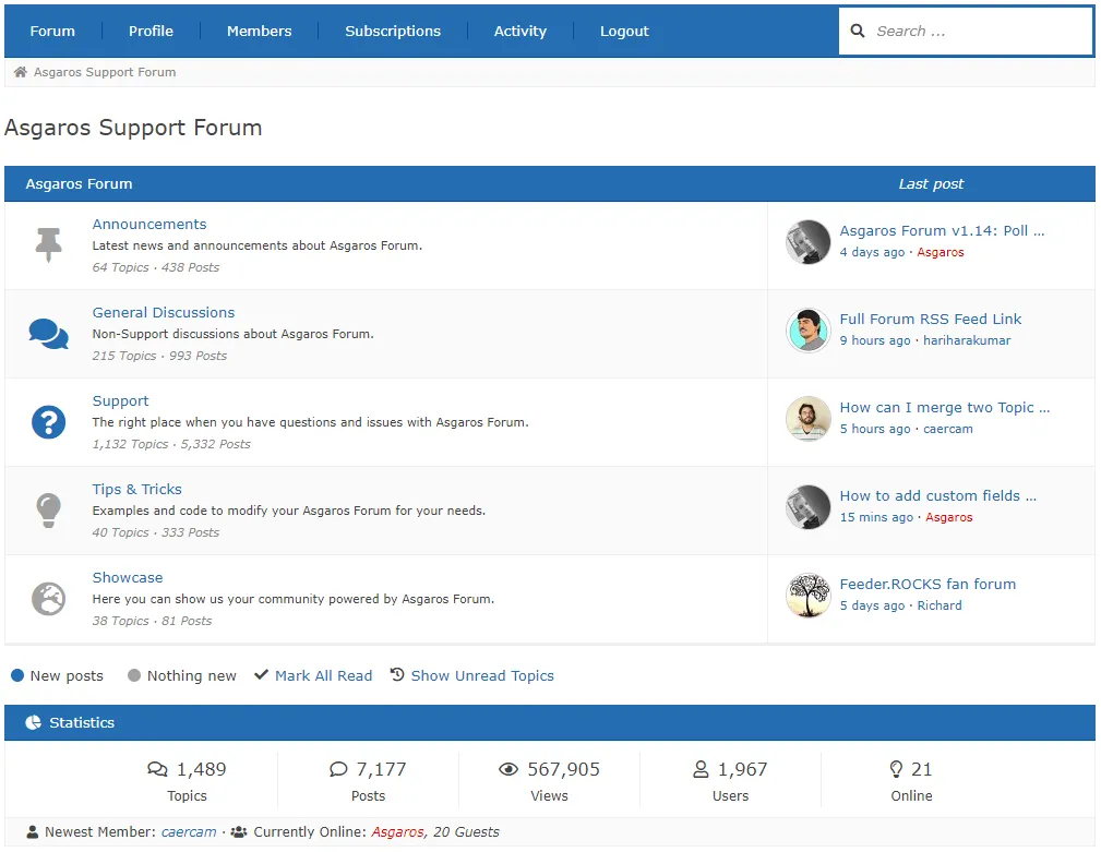 Them forum WordPress website