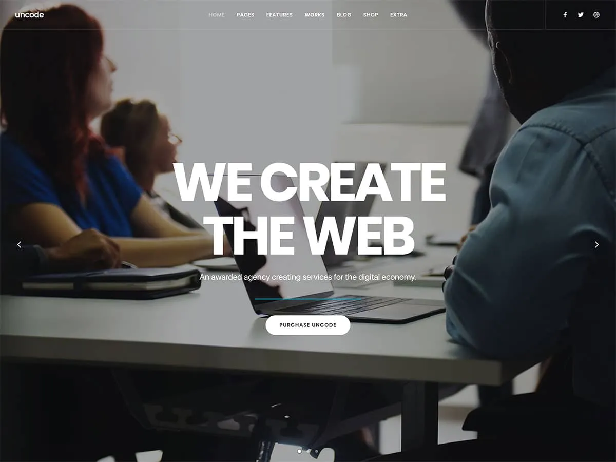 Uncode agency WordPress theme