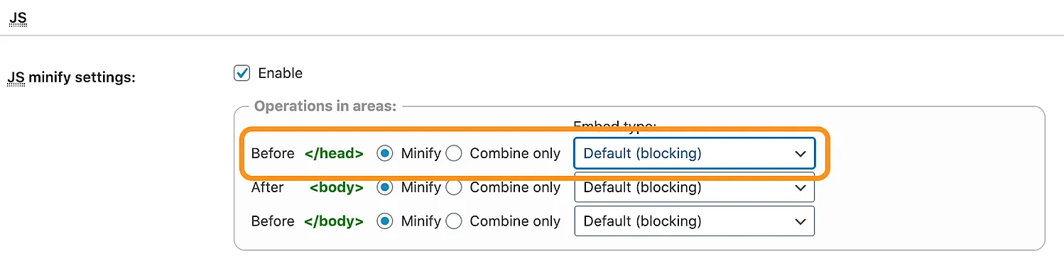 Sử dụng plugin W3 Total Cache bắt đầu xóa JavaScript chặn hiển thị WordPress 