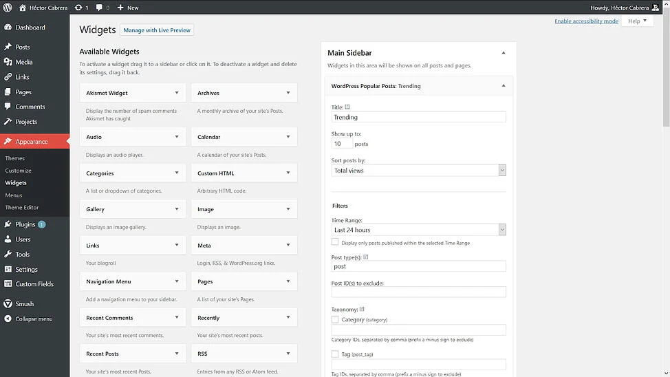 Plguin hiển thị bài viết WordPress Popular Posts