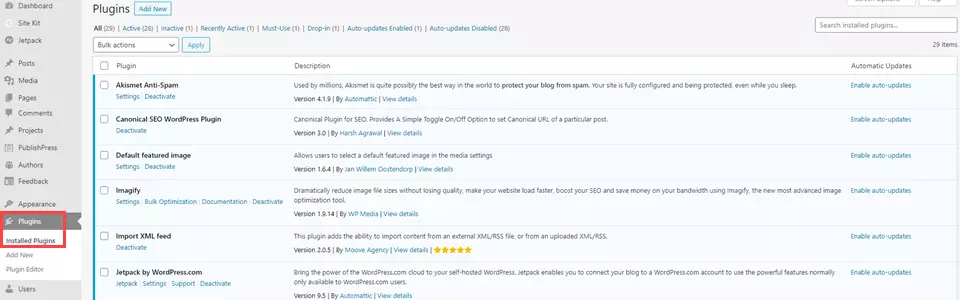 Xóa plugin khỏi Dashboard trong WordPress