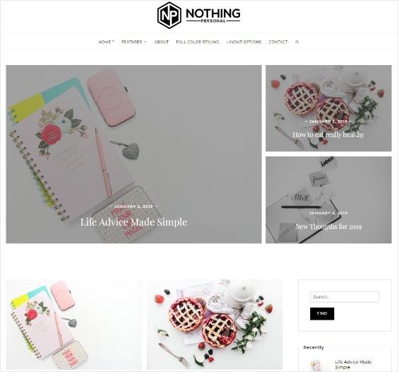 Nothing Personal - Theme WordPress đẹp để xây dựng blog cá nhân