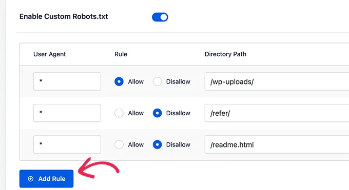 Add rule cho file rotbots.txt