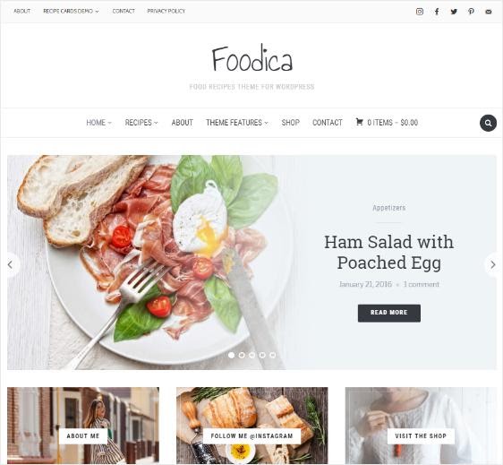 Foodica Lite - Giao diện WordPress miễn phí cho các website về ẩm thực