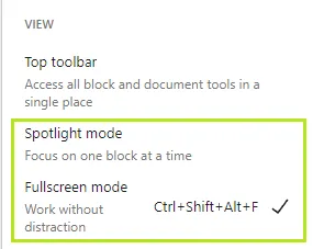 Cách bật chế độ Spotlight và Fullscreen của Gutenberg