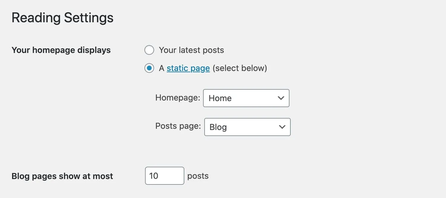Cách đặt trang đầu trên WordPress