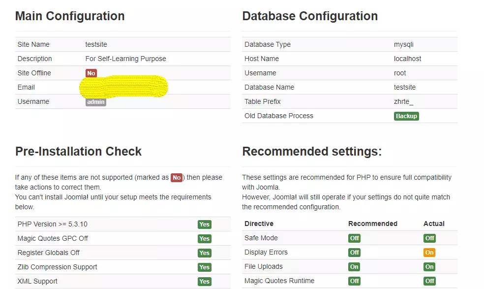 cài đặt Joomla trên localhost XAMPP
