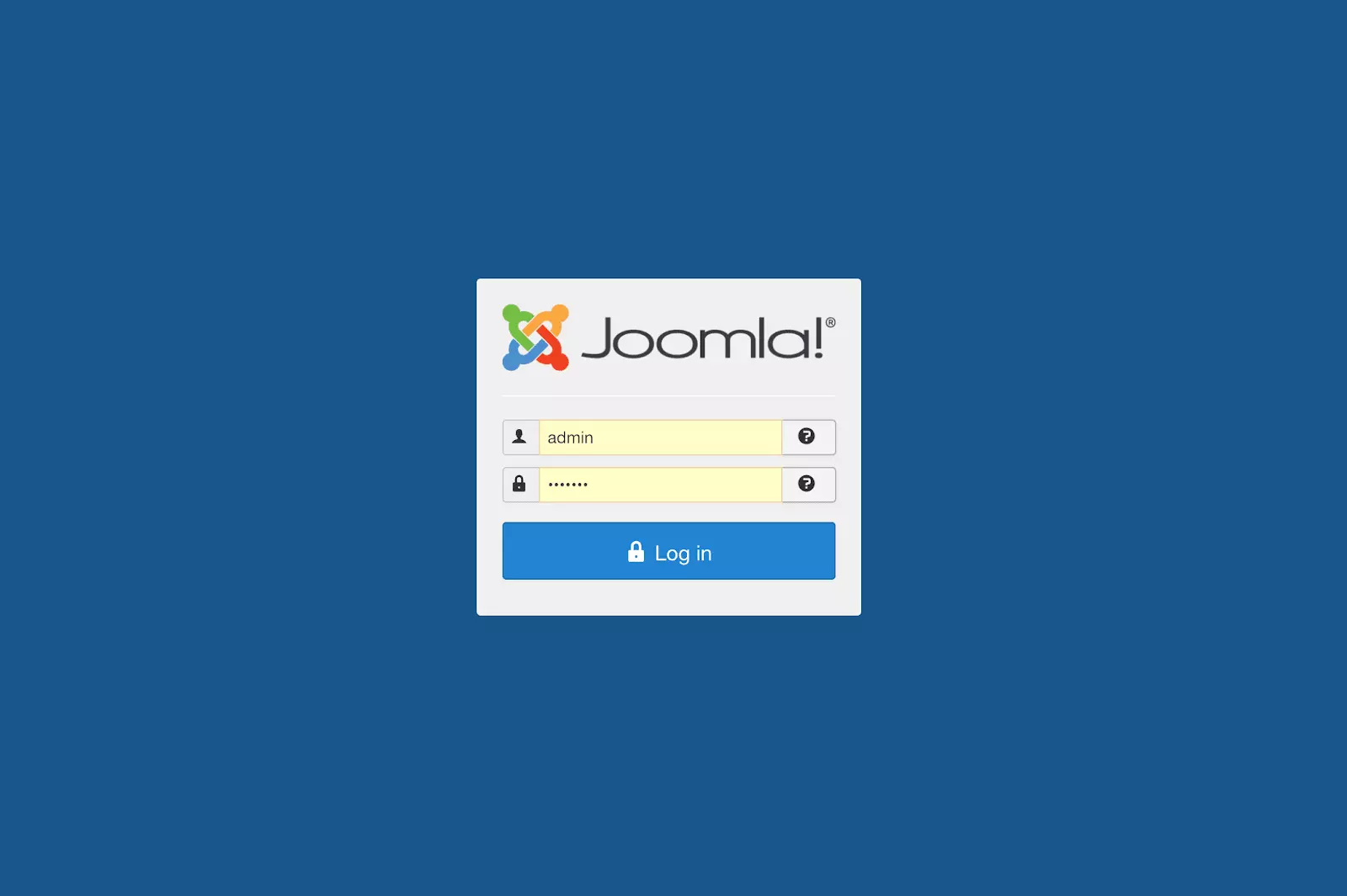 đăng nhập joomla