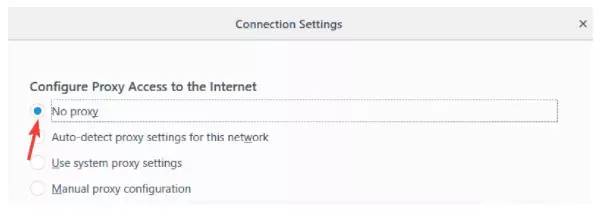 connection settings