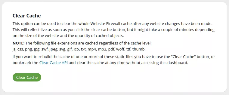 Clear Cache