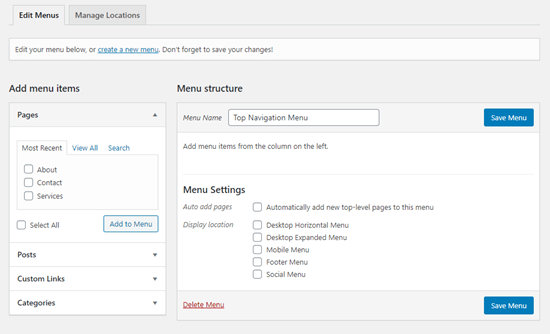 Hướng dẫn tạo menu trong WordPress chi tiết | Việt Nét