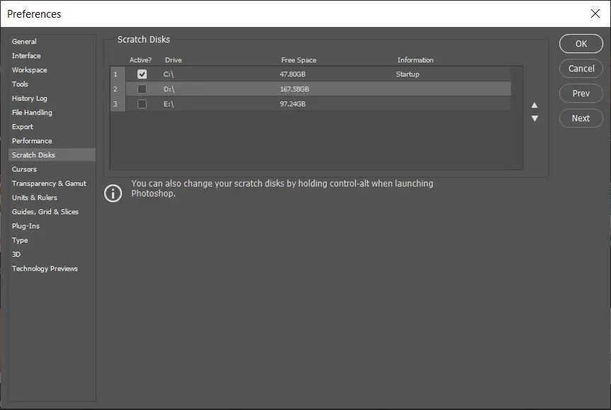 Lỗi scratch disks are full 2