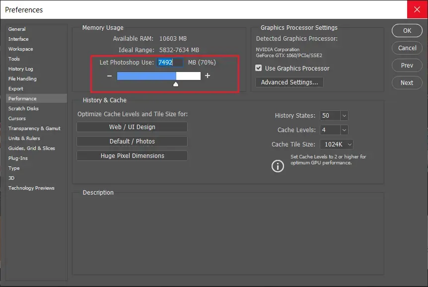 Lỗi scratch disks are full 4