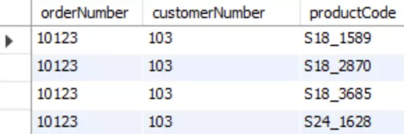 order number MySQL