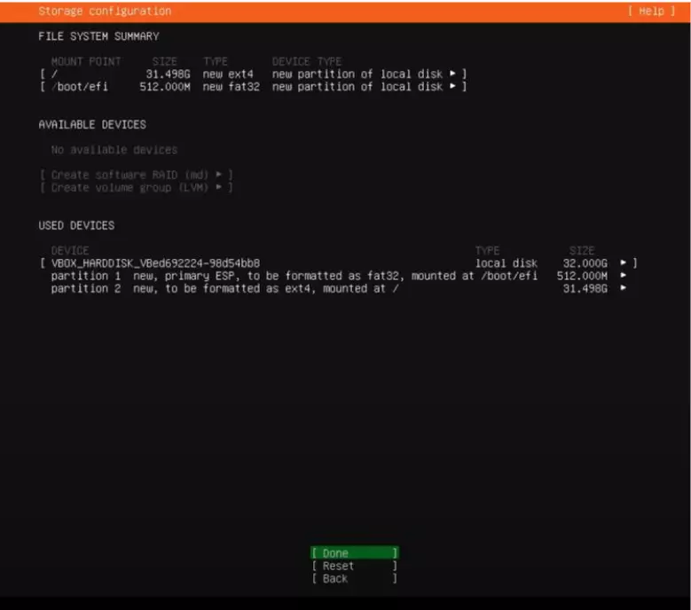 storage config