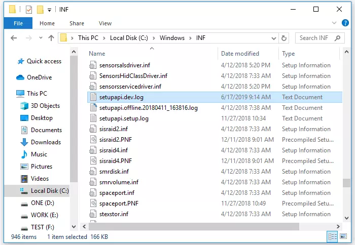 system log file