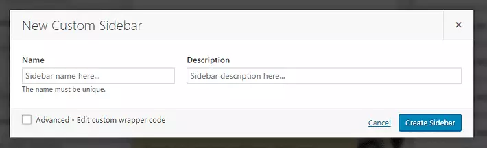 tạo sidebar tùy chỉnh cho WordPress