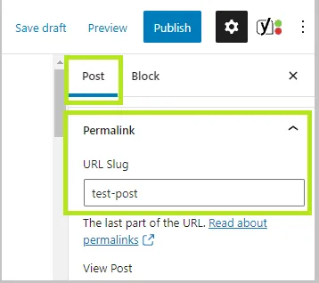 Thay đổi permalink của một post