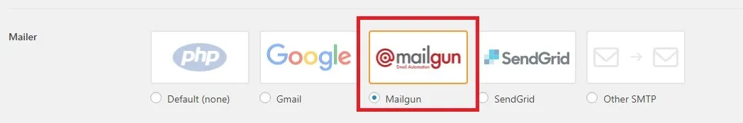 Các thiết lập SMTP khác