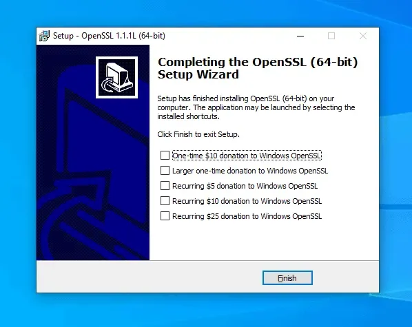5. Hoàn tất cài đặt OpenSSL