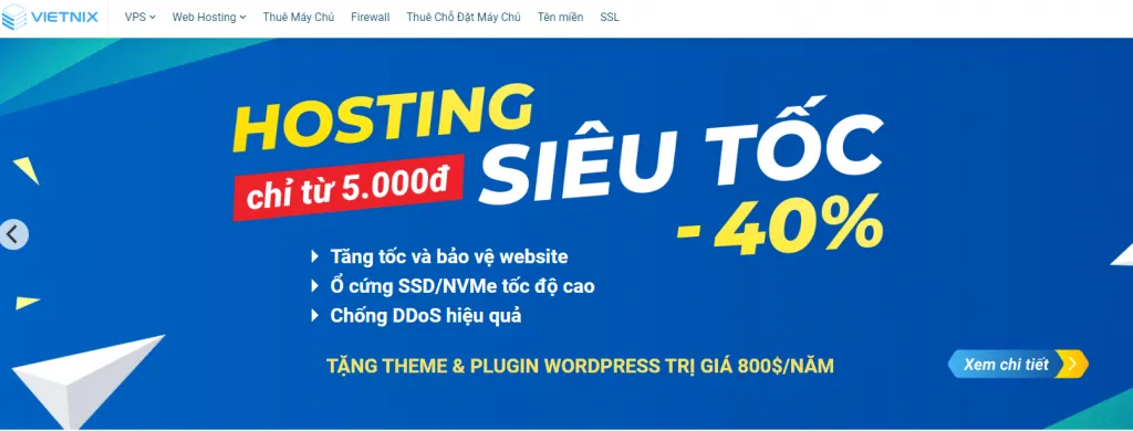 Hosting giá rẻ tại Vietnix chỉ từ 5.000VNĐ/Tháng