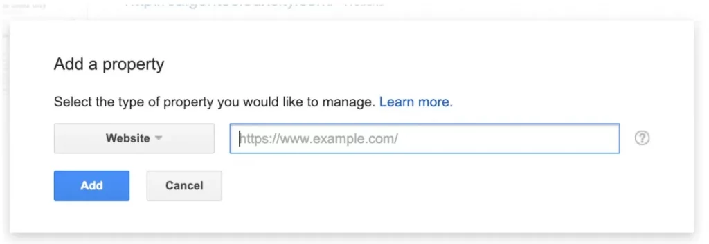 Nhập website của bạn vào Google Search Console