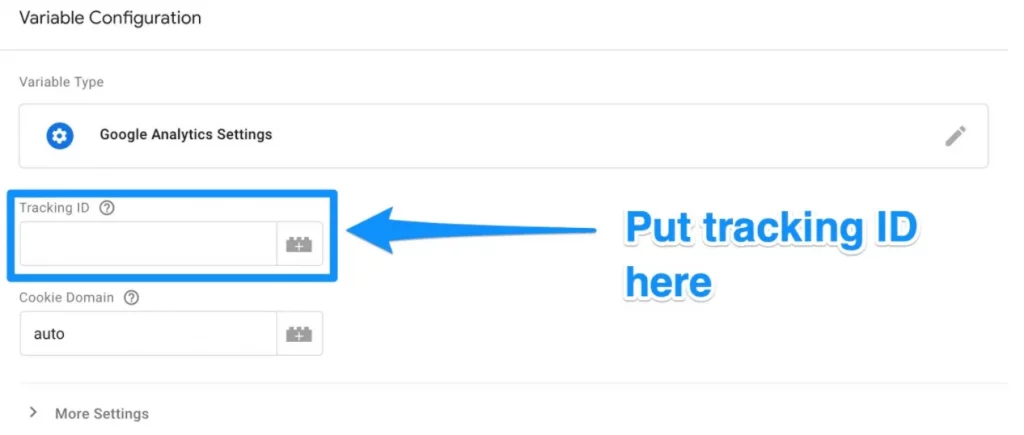 Nhập tracking ID của Google Analytics