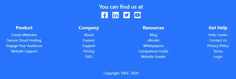 Đừng quên thêm vào những icon mạng xã hội để thu hút người dùng chia sẻ thông tin doanh nghiệp của bạn nhé