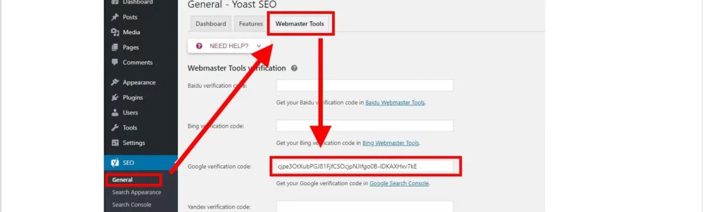 Xác thực Google Search Console trên WordPress