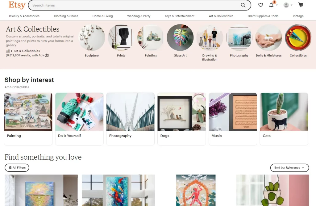 Etsy là nơi mà bạn có thể bán những sản phẩm handmade do chính mình làm ra