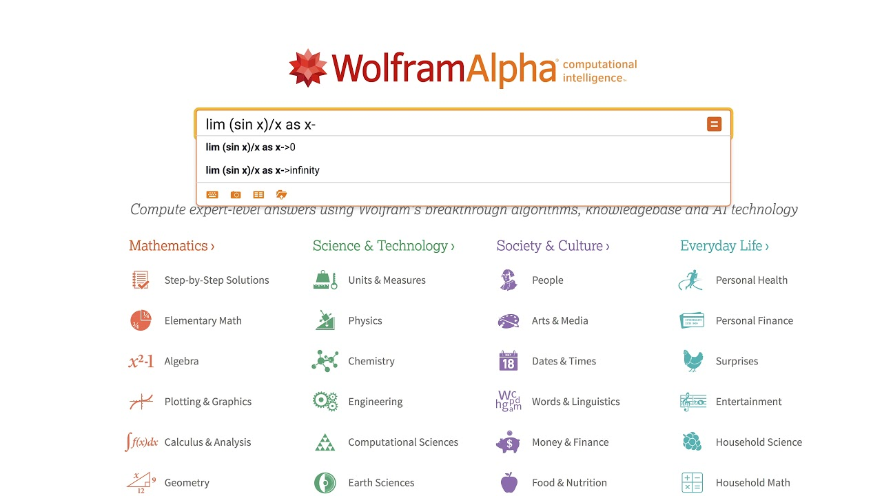 WolframAlpha - công cụ tìm kiếm nhanh gọn