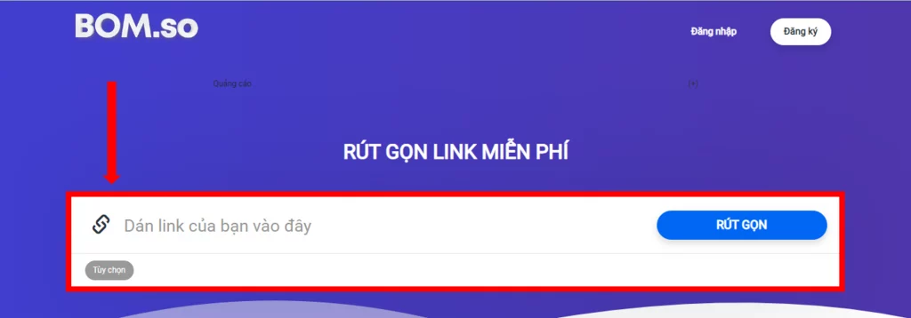 Cách rút gọn link bằng Bom.so