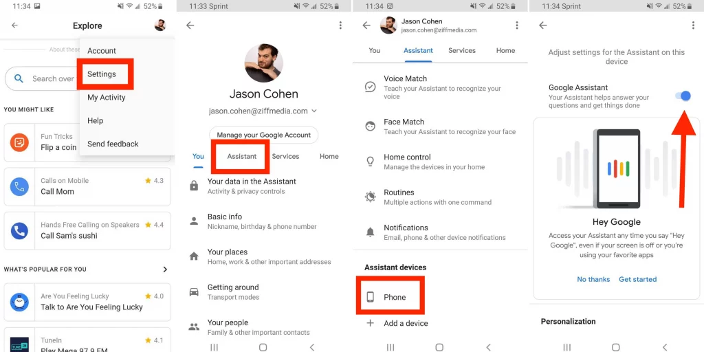 Cách để tắt Google Assistant