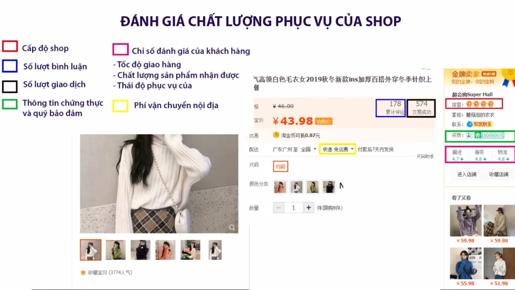 huong dan xem danh gia shop tren taobao