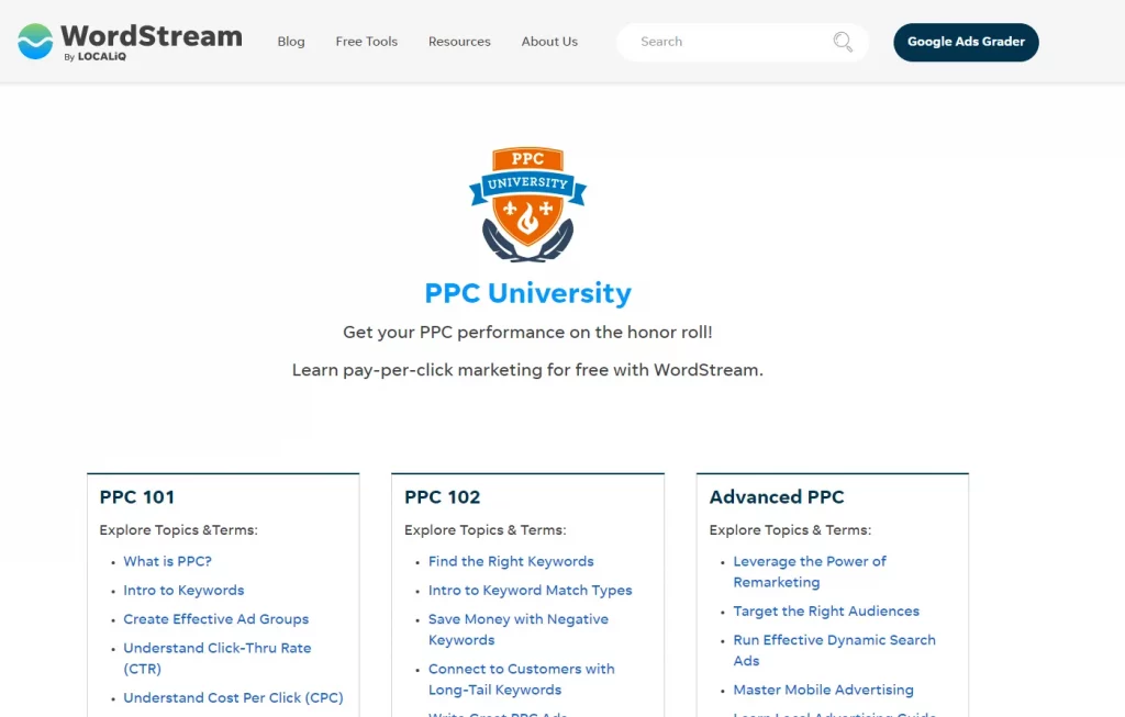 Đại học PPC WordStream