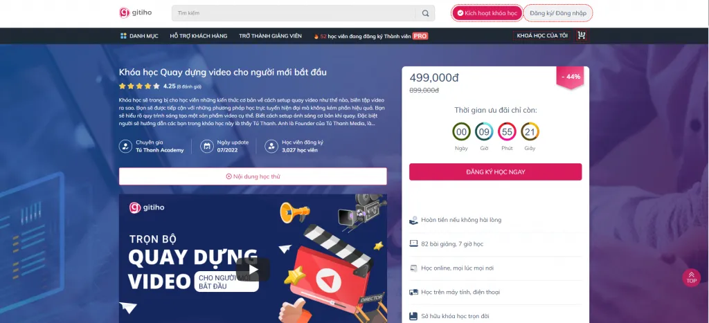 Khóa học quay phim online