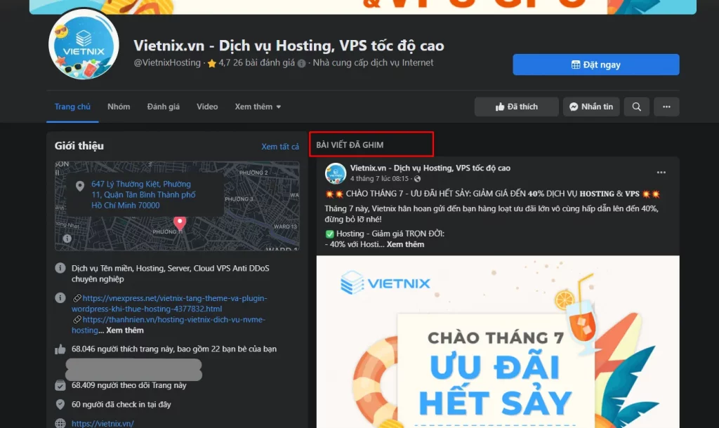 Pin bài viết quan trọng lên đầu trang